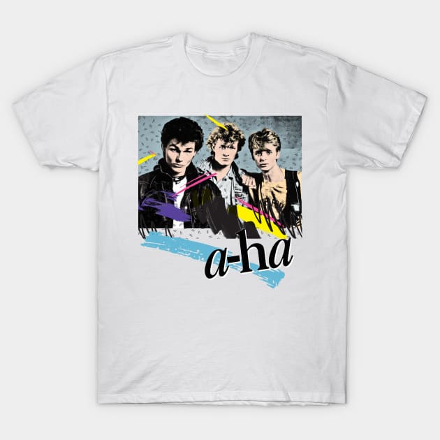 Original Vintage Styled 80s A-Ha Design T-Shirt by DankFutura